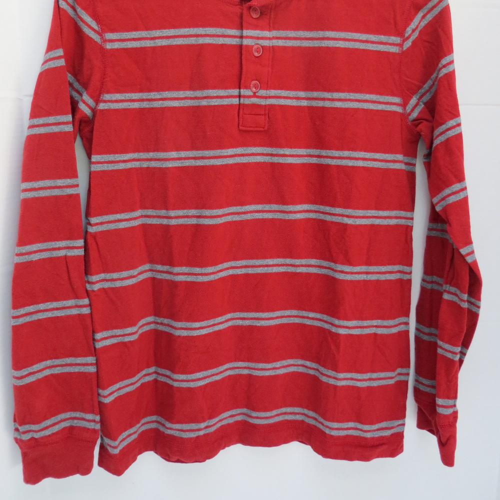 Urban Up Striped Long Sleeve Maroon Shirt Size L